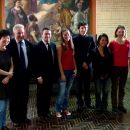 Violinists with Maxim Vengerov and Andrzej Wituski after preliminary selection hearings. 